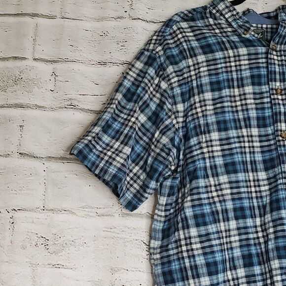 Woolrich Short Sleeve Button Up Shirt Plaid Mens XL Cotton - Picture 3 of 5